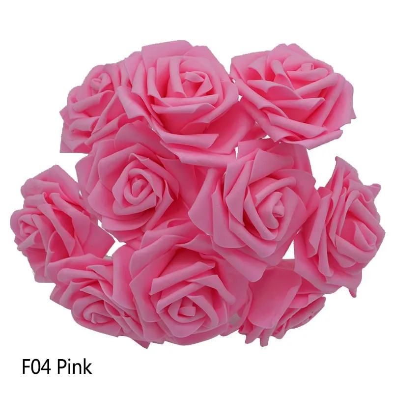 25 Heads 8CM New Colorful Artificial PE Foam Rose Flowers Bride Bouquet Home Wedding Decor Scrapbooking DIY Supplies