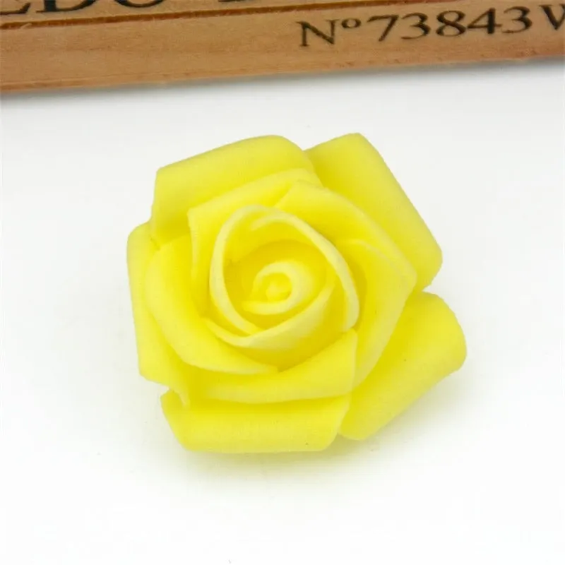60pcs/lot 4cm Mini Artificial Pe Foam Rose Flower Heads  Handmade Diy Wedding Home Decoration Party Fake Flower Ball Craft