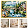 (US Local)Swan Hut-11CT Stamped Cross Stitch Kit(60x40cm)