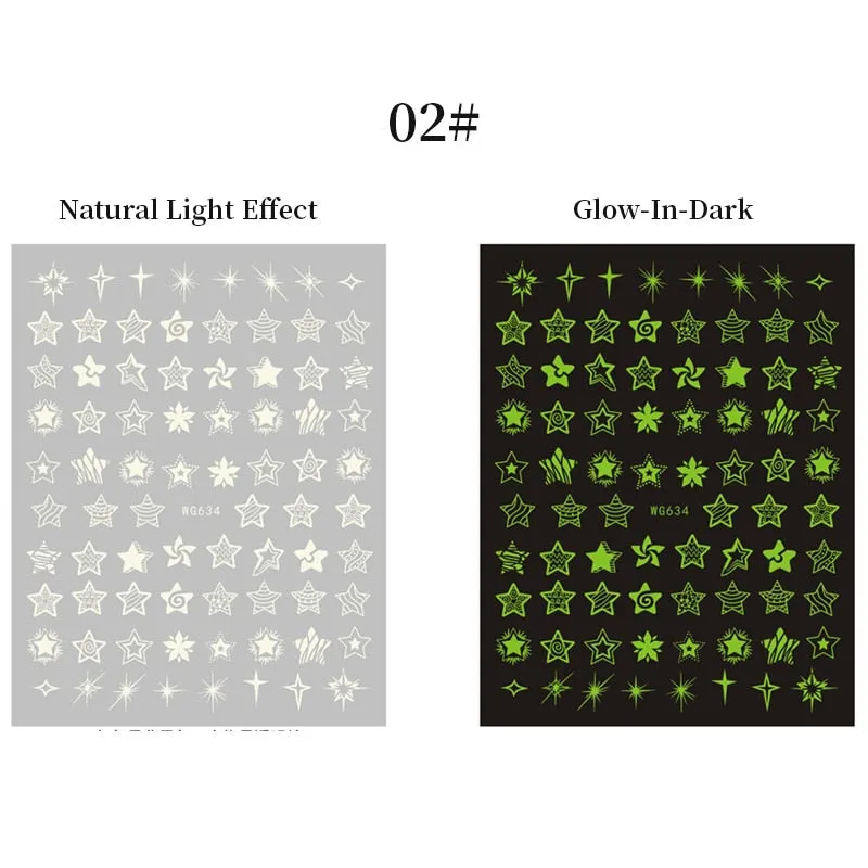 Fluorescence Halloween Skull Bone Nail Sticker Foils Musical Instrument Note Nail Art Sliders Manicures DIY Tips Decoration