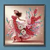 Floral Skirt Girl-Partial Special Shaped Diamond painting 30*30CM