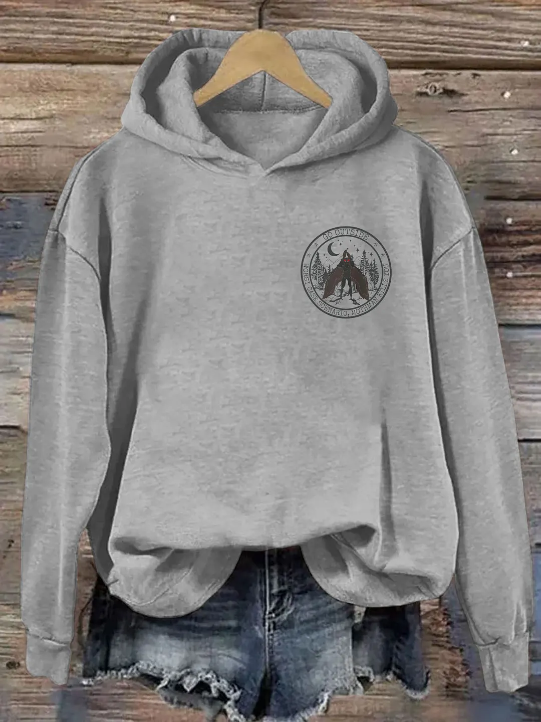 Go Outside Worst Case Scenario Mothman Hoodie 
