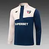 2024/2025 S&atilde;o Paulo Half-Pull Training Suit Blue Football Shirt 1:1 Thai Quality