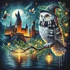 Owl Castle-11CT Stamped Cross Stitch 40*40cm