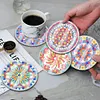 6PCS Diamond Painting Acrylic Washable Mandala Coaster with Holder