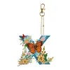 DIY Diamond Painting Butterfly Flower Lettter Keychain Kit