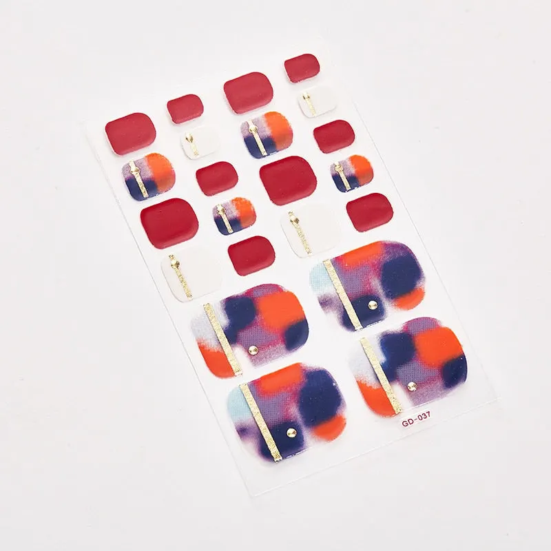 22 Tips/Sheet Shiny Nail Decoration Nail Adhesive Nail Accesoires Nail Art Decoration Nailart Sticker Adesivos Nail Tape