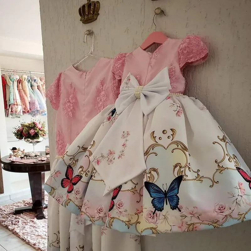 4-10 Yrs Fancy Baby Girls Dress New Year Party Evening Gowns Elegant Princess Dress Ball Gowns Wedding Kids Dresses For Girls