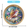 Wooden Conch Shells Diamond Painting Serving Tray with Handle for Coffee Table