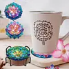 8Pcs Crystal Lotus Diamond Painting Coasters With Holder
