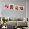 4Pcs Fruits Rouges Et Fleur Rouge-Peinture Diamant En Forme Sp&eacute;ciale-30*30CM
