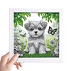 5D DIY Partial Special Shaped Drill Diamond Painting Kit Dog Decor With Frame Kit 18x18cm