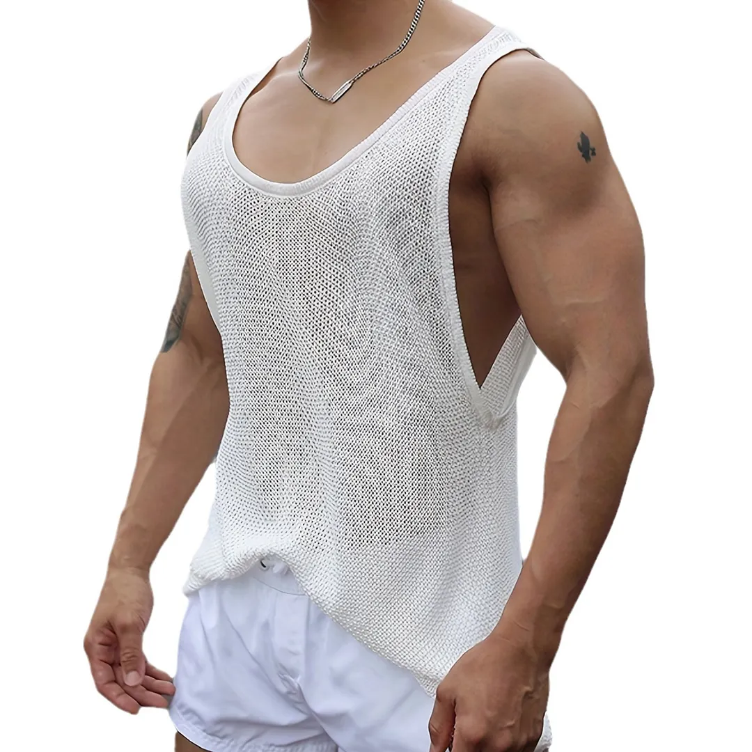 Uveng Uveng Men's New Summer Men's Sleeveless Knits Casual Loose Knits