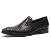 Mens Woven Leather Loafers Shoes