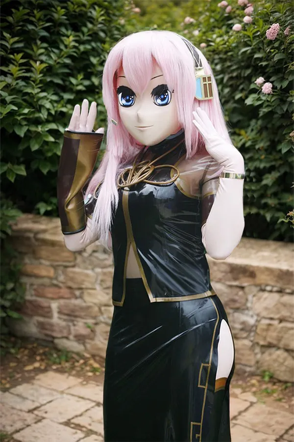 Women Latex Ankle-Length Skirt Open Split