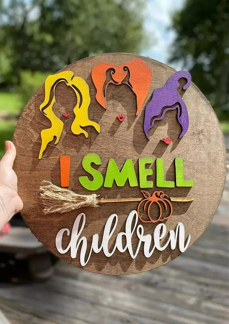 Halloween I Smell Children Wooden Hanging Sign Ornament