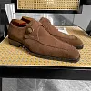Mens Black Suede Dress Shoes Side Buckle