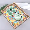 DIY Diamond Painting Wooden Tray Food Tray with Handle Living Room Decoration Donut Wooden Tray Kit