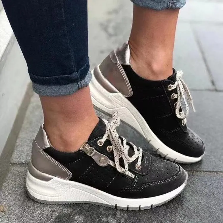 Qengg Qengg Fashion Sneakers Women's 2024 Spring And Autumn New Thick Bottom Wear Shallow Casual Shoes Women
