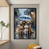 Rainy Umbrella Puppy-11CT Stamped Cross Stitch 40*60cm