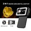 APEXEL 3 in 1 Mobile Phone Macro Lens with LED Fill Light 15X Macro Lens + 17mm Thread Lens Adapter for iPhone 15/15Pro/15Pro Max, Samsung, Android Phones