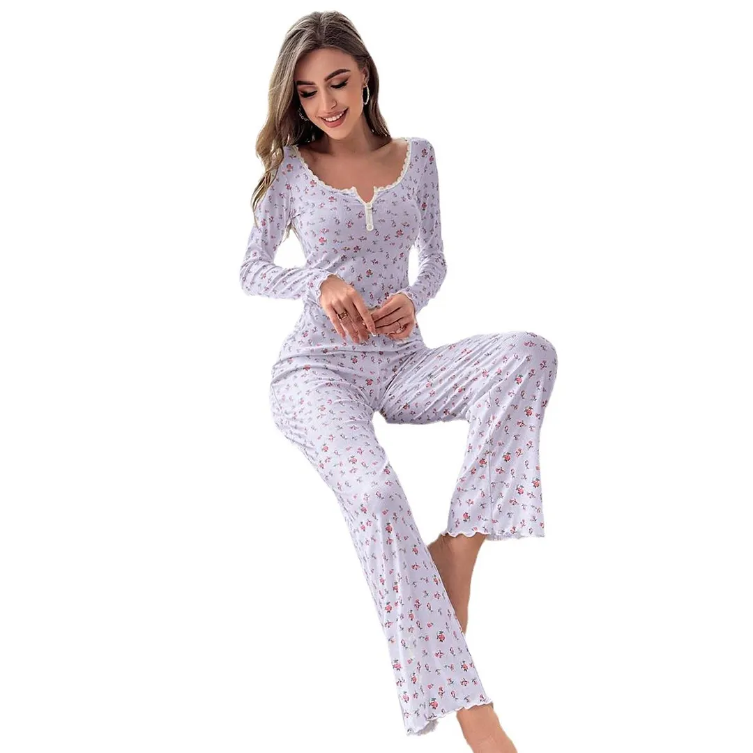 Churchf Exploding Autumn And Winter Home Clothes Sexy Casual Fashion Long-Sleeved Trouser Pyjamas Two Sets Of Women