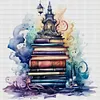 >SALE<Full Embroidery Eco-cotton Thread 11CT Printed Book Stack Cross Stitch 60x60cm