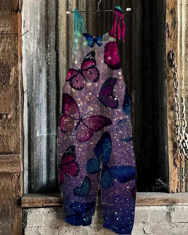 Women's Butterfly Print Jumpsuit