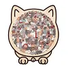 135-Piece Morandi-Colored Cat Shaped Wooden Jigsaw Puzzle