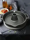 28CM Thick Turkey Pot with Handle Cast Iron Pre-Seasoned Chicken Roaster Pan