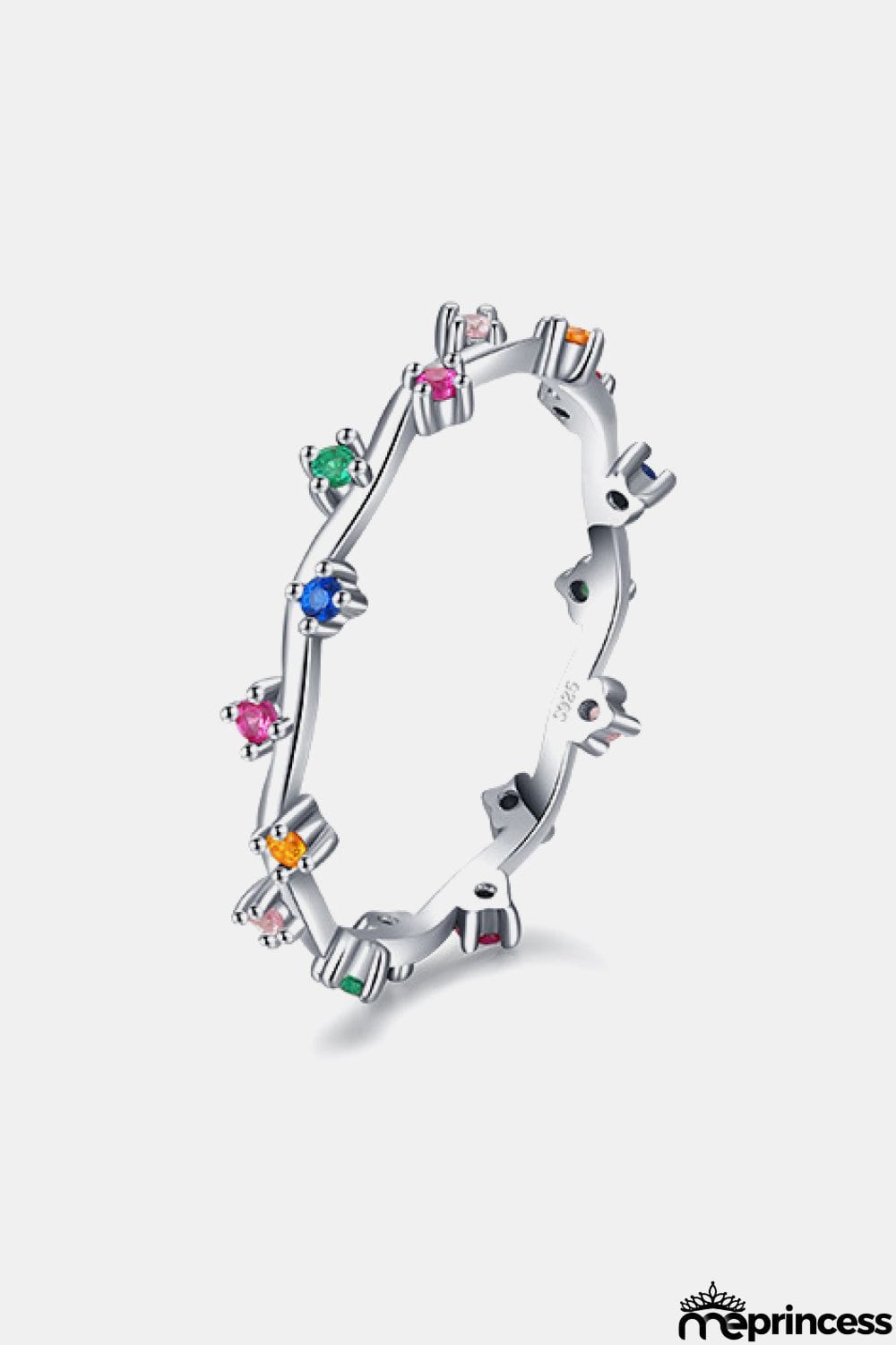 Multicolor 925 Sterling Silver Zircon Ring