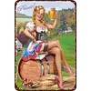 Pin Up Girl et bi&egrave;re - Panneaux en &eacute;tain m&eacute;tallique(20*30cm/30*40cm)