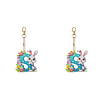 (US Local)PET Double Sided Special Shaped Easter Alphabet DIY Diamond Painting Keychain