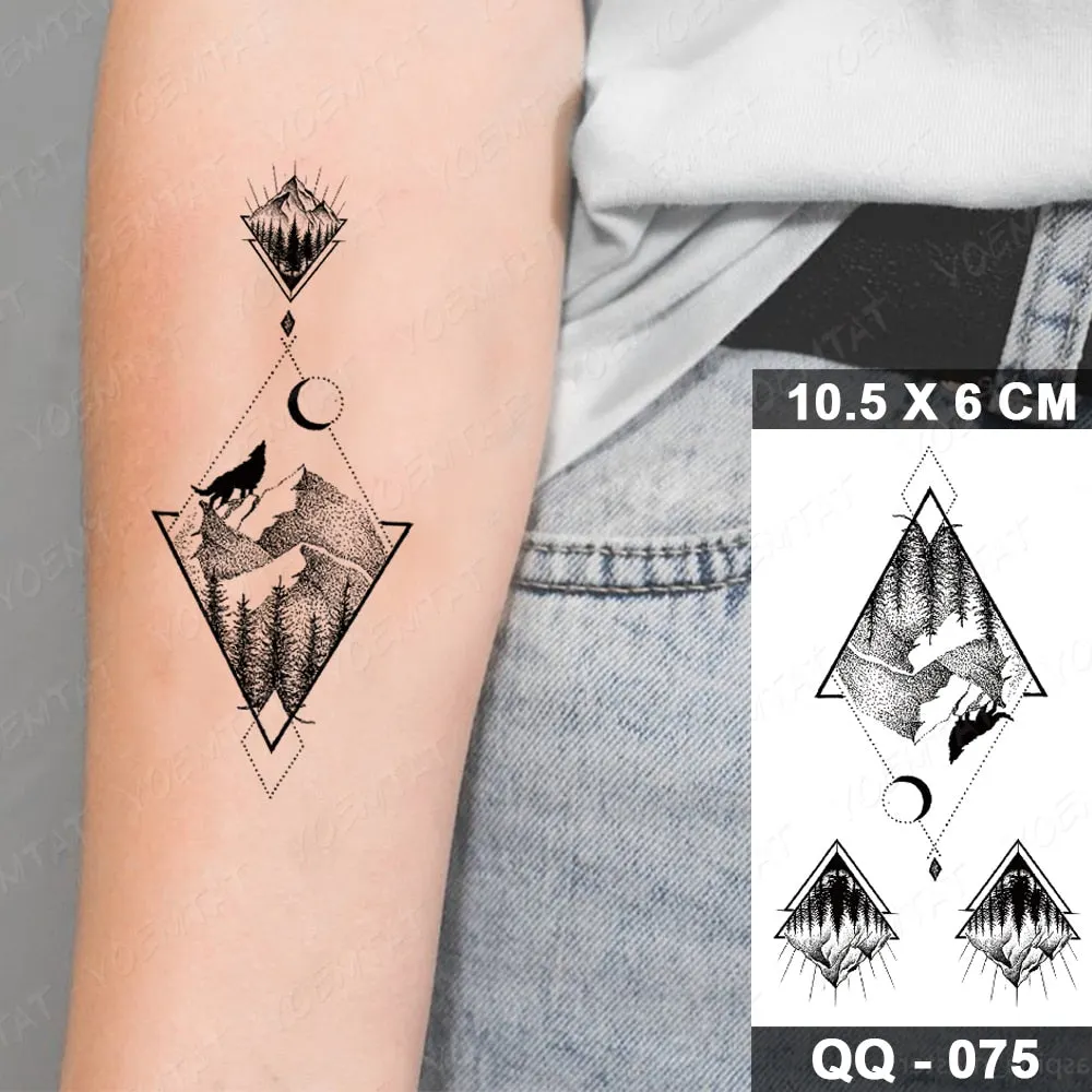 Waterproof Temporary Tattoo Sticker Moon Star Universe Cloud Flash Tatoo Cute Lines Hand Wrist Fake Tatto For Body Art Women Men