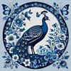 (Multi-Style) Blue And White Porcelain-14CT Stamped Cross Stitch 40*40cm/15.75*15.75in