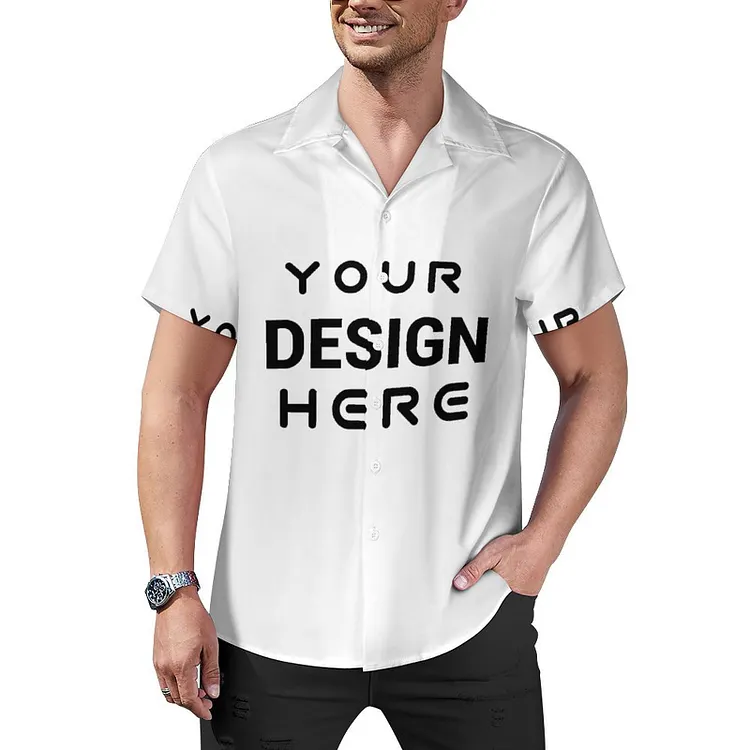 Personalized Design Men's Cuban Collar Shirt Full Print