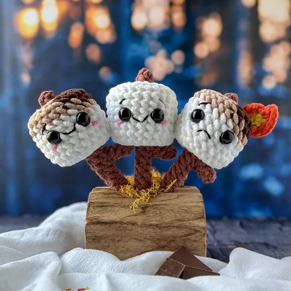 Marshmallow on a Stick Crochet Pattern &ndash; Campfire Toy or Play Set