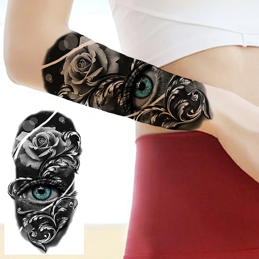 Halloween Clown Joker Scary Temporary Tattoos For Men Women Realistic Scary Lion Waterproof Tattoo Forearm Tatoos Vampire