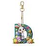 (US Local)PET Double Sided Special Shaped Easter Alphabet DIY Diamond Painting Keychain