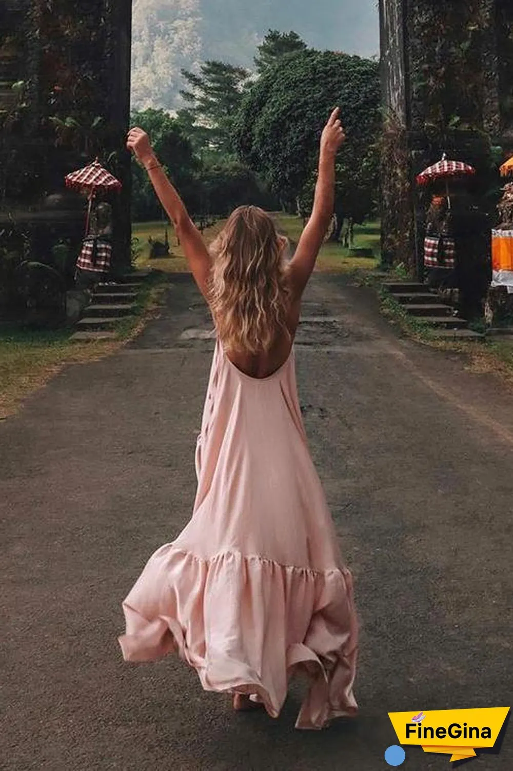 Ruffles Hem Slip Maxi Dress