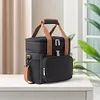 13L Dual Compartments Expandable Insulated Cooler Bag for Camping Picnic (Black)