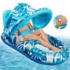 Beach Folding Hammocks PVC Floating Lounger Air Mattress for Swimming Pool Party