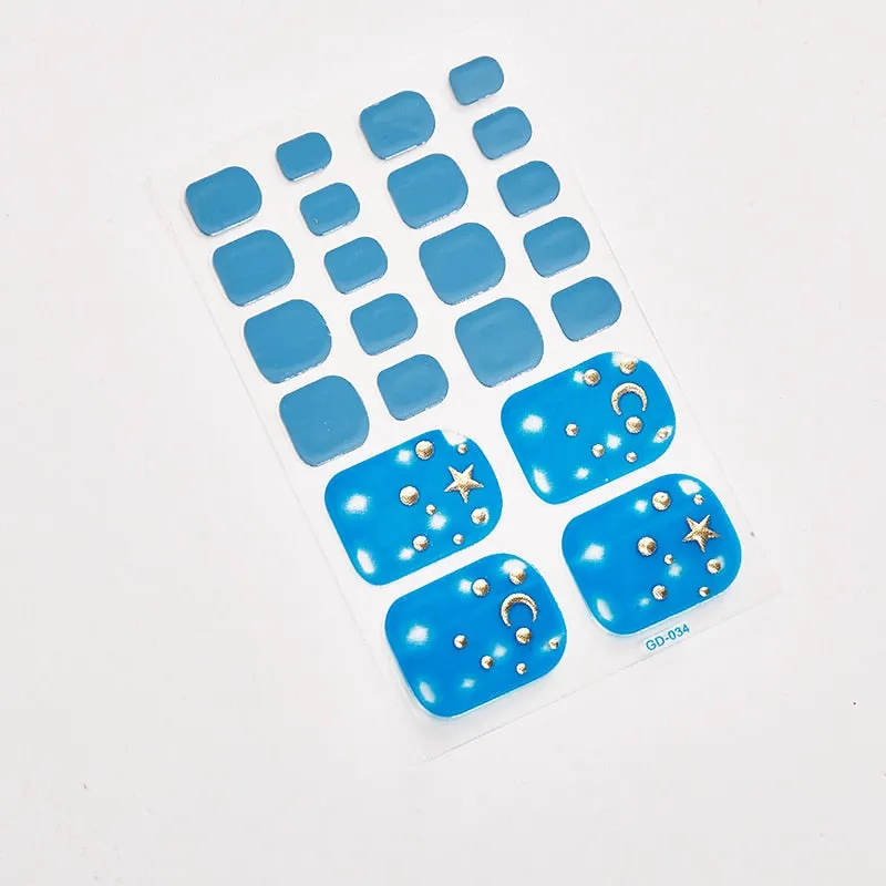 22 Tips/Sheet Shiny Nail Decoration Nail Adhesive Nail Accesoires Nail Art Decoration Nailart Sticker Adesivos Nail Tape