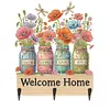 Wooden Vase Diamond Art Hanging Hook Rail Diamond Painting Art Craft Wall Hooks