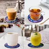 8pcs/set DIY Diamond Painting Coasters Kits Acrylic Full Drill Coaster(Purple Butterfly)