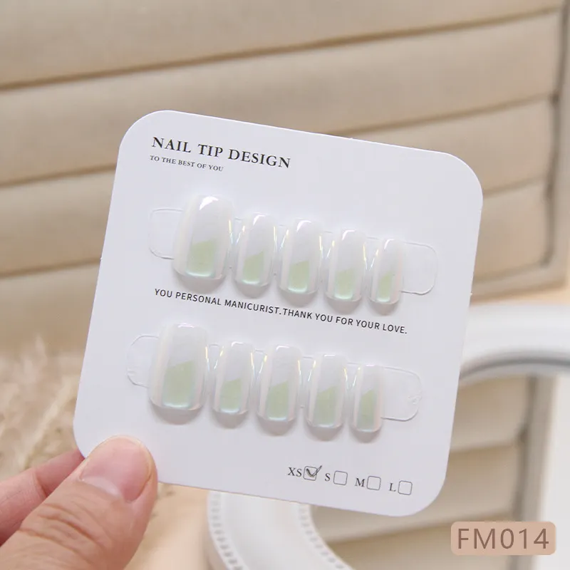 Churchf Churchf Cat's Eye White Moonlight Wear Nail Piece Removable Beauty Nail Piece Cat's Eye Nail Patch Clear Nail Piece Code