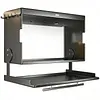 Wall-Mounted Kitchen Storage Cabinet with Pull-Down Double-Layer Shelf Carbon Steel Spice Rack Organizer for Utensils Food Prep & Countertop Organization
