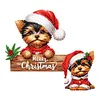 (US Local)DIY Xmas Diamond Painting Wooden Door Decoration for Feiend Gifts (Santa Puppy)