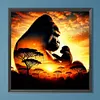 Silhouette de gorille au cr&eacute;puscule-drille ronde peinture diamant-40*40cm
