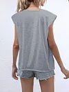 Casual Padded Shoulders Vest Top